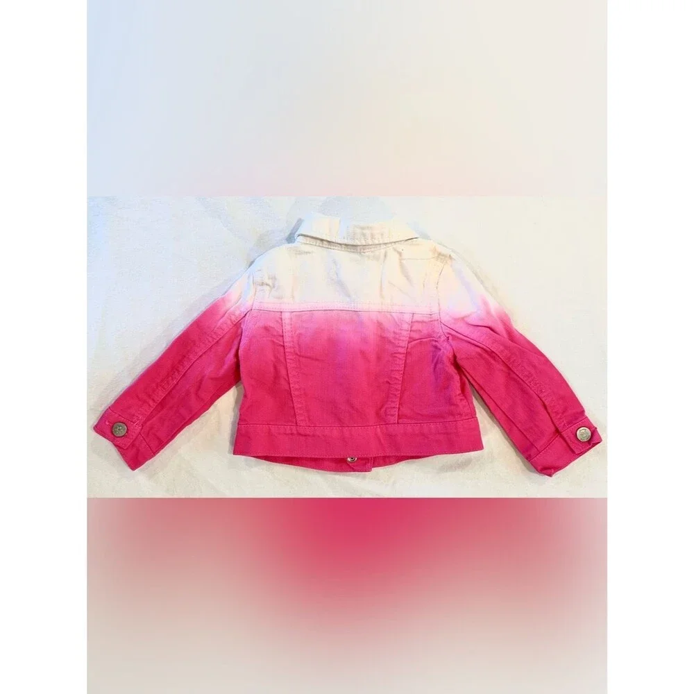 The Children’s Place hot pink and white ombré jean jacket size 9-12M
